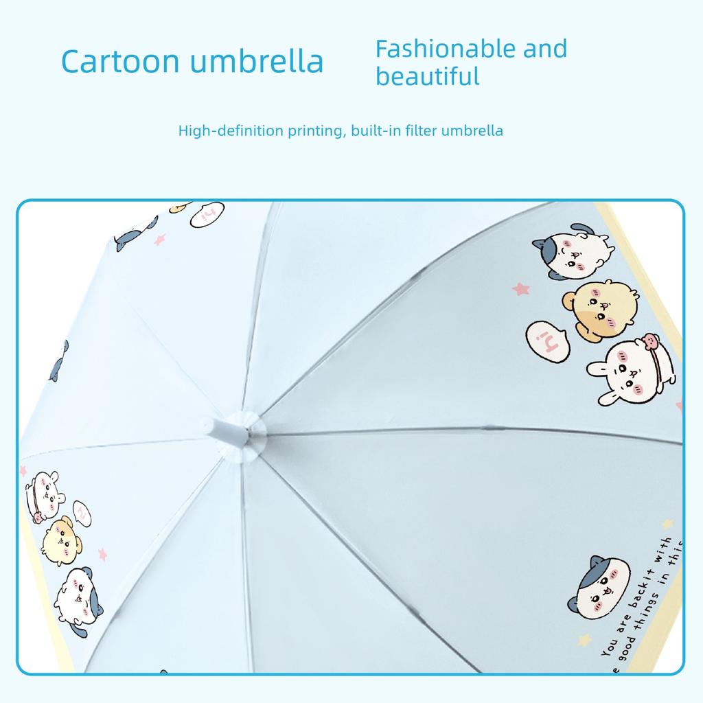 Cartoon Children's Long-Handle Umbrella for Girls, Cute and Portable, High-Value Matte Design, 2026 New Model, Suitable for Students Going to School