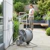 Hose Cart 45 m Hose Reel with 2 Spray Patterns, Tap Adapter Crank 2 Wheels 45 x 44 x 78 cm Gray