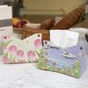 Tulip Leather Tissue Box With Multi Use Design For Car And Home Decor
