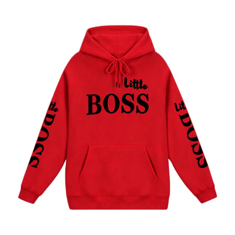 Trendy Kids' Letter Print Hoodie - 'Little Boss' Spring/Autumn Casual Sweatshirt for Boys & Girls