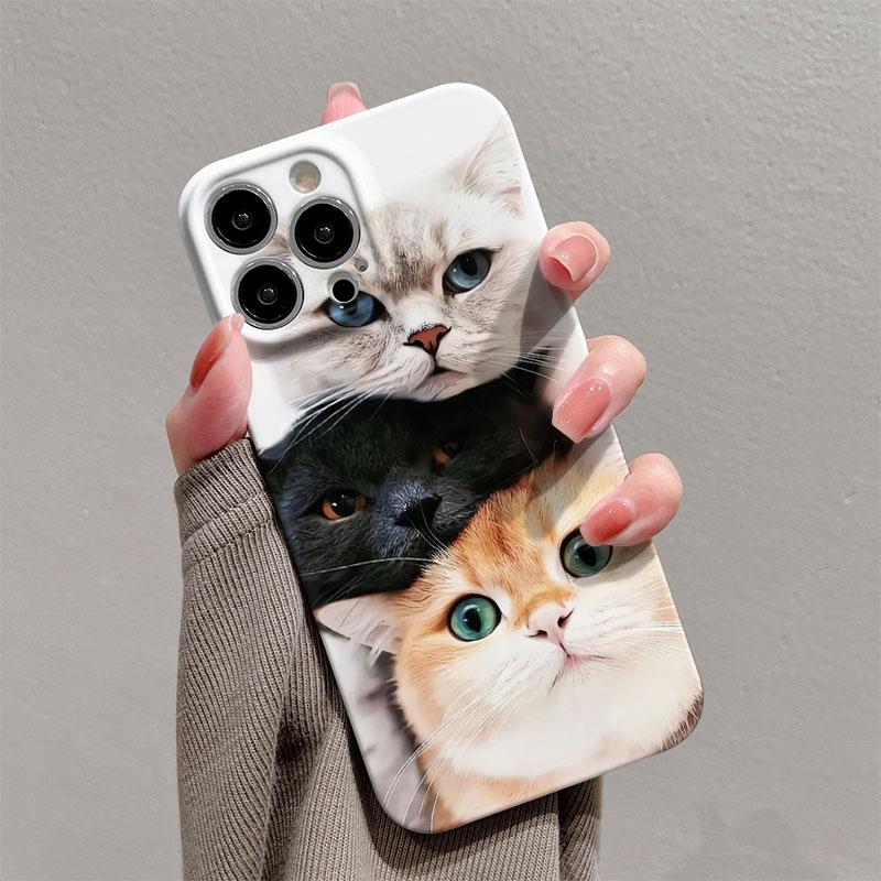 Lovely Cute Cat Glossy Film Hard PC Phone Case for Google Pixel 7 7a 8 8a 9 9a Pro XL 5G