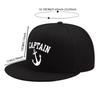 Captain Anchor Print Polyester Baseball Cap Adjustable Snapback Hat Casual Streetwear for Adults
