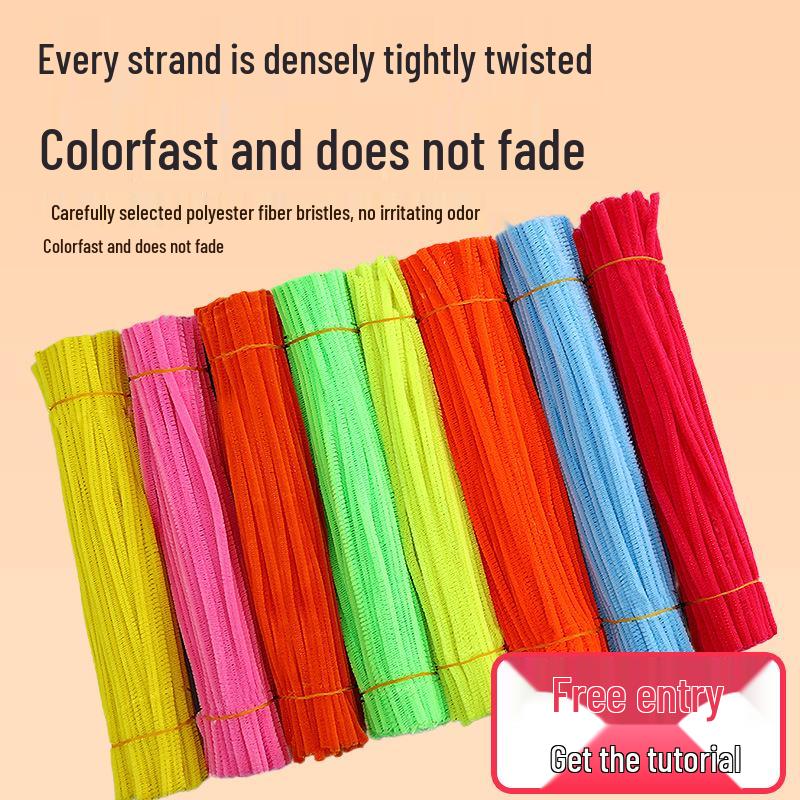 Chenille Stem Bouquet DIY Kit: Children's Handmade Encrypted Fuzzy Sticks In Macaron Colors