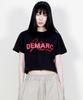 Deumakeu Logo Graphic Crop Short Sleeve T-Shirt Black