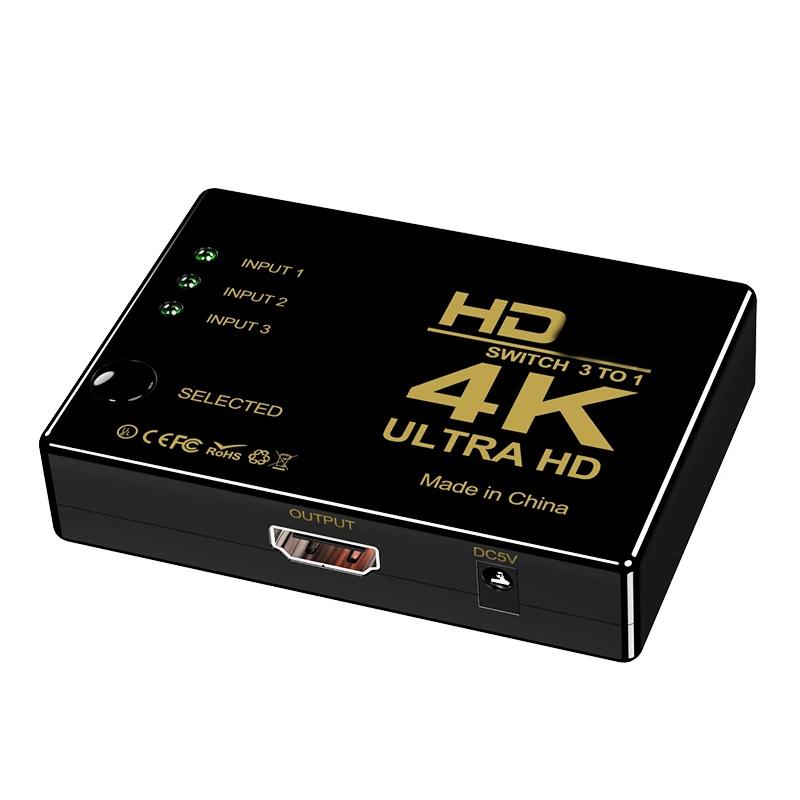3 in 1 HDMI-compatible Switch 4K Switcher out HD 1080P Video Cable Splitter 1x3 Hub Adapter Converter for PS4/3 TV Box HDTV PC