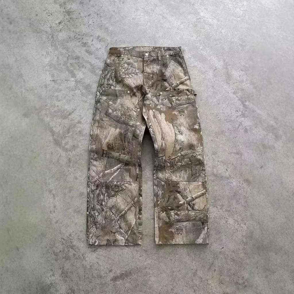 Camouflage Leaf Loose Pants Fashion Y2K New Harajuku Hip-hop Gothic Retro Couple Casual American Street Wear