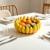 3D Printed Banana Shape Fruit Bowl Funny Decorative Fruit Plate Desktop Key Bowl for Home Kitchen Dining Room