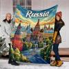 1pc Russia , Moscow Outdoor Flannel Blanket Soft All Season Polyester Throw , Perfect for Picnics & Travel , Picnic Accessory