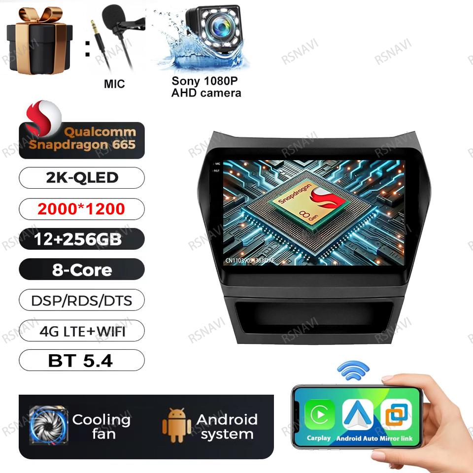 Car Radio Android 16 For Hyundai Ix45 Santa Fe 2013 2014 2015 2016 2017 Autoradio Qualcomm Navigation QLED BT GPS Head Unit DSP