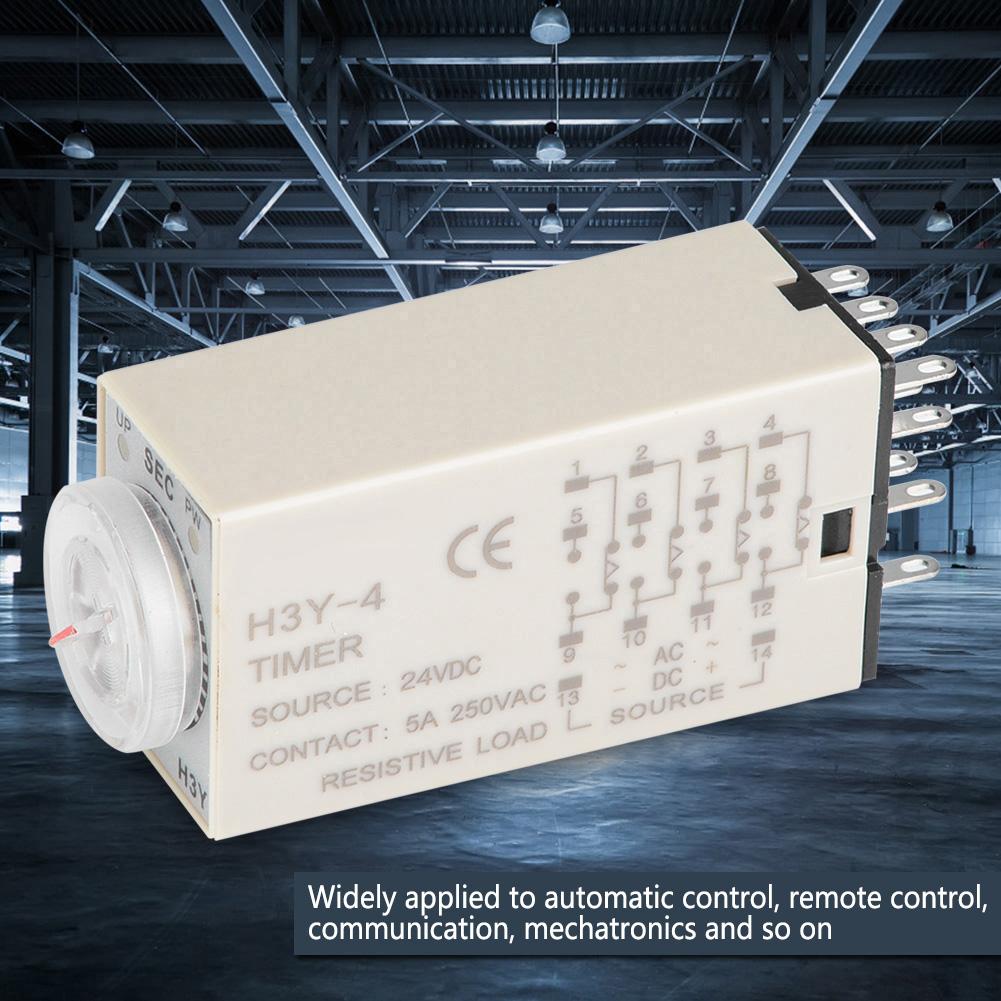 H3Y 4 Time Relay Pointer Control Delay Timer Control Switch 14 Pin 24VDC (60S)