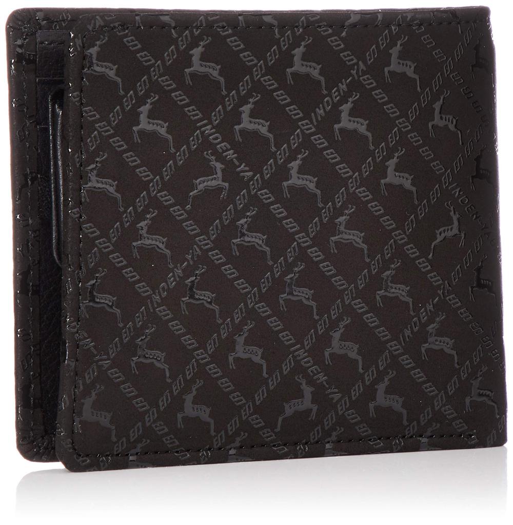 billfold black deerskin with black deer [Indenya] Bi-fold wallet, J, 2006-01-165, lacquer, pattern.