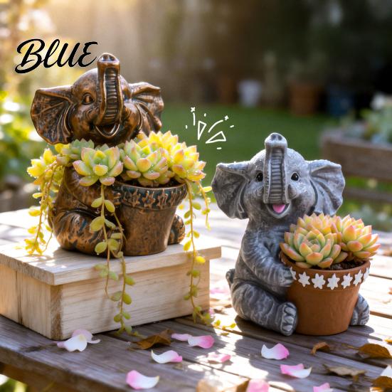 Sun-resistant Planter Cute Indoor Outdoor Small Flower Animal Elephant Planter Pot Weatherproof Cactus Air Plant Holder for Home Office