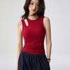 With Cup Fixed Chest Pad Hollow Shoulder Design Sling Vest Women's Summer Wear Slim and Thin Versatile Bottoming Top