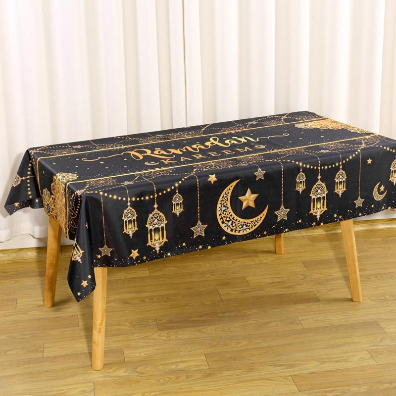 Ramadan Kareem Tablecloths Eid Mubarak Decoration for Home 2026 Islamic Muslim Party Supplies Ramadan Mubarak Eid Al Adha Gifts