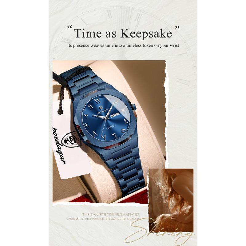 POEDAGAR Elegant Woman Clock Date Week Waterproof Casual Ladies Wristwatch Quartz Stainless Steel Fashion Watches
