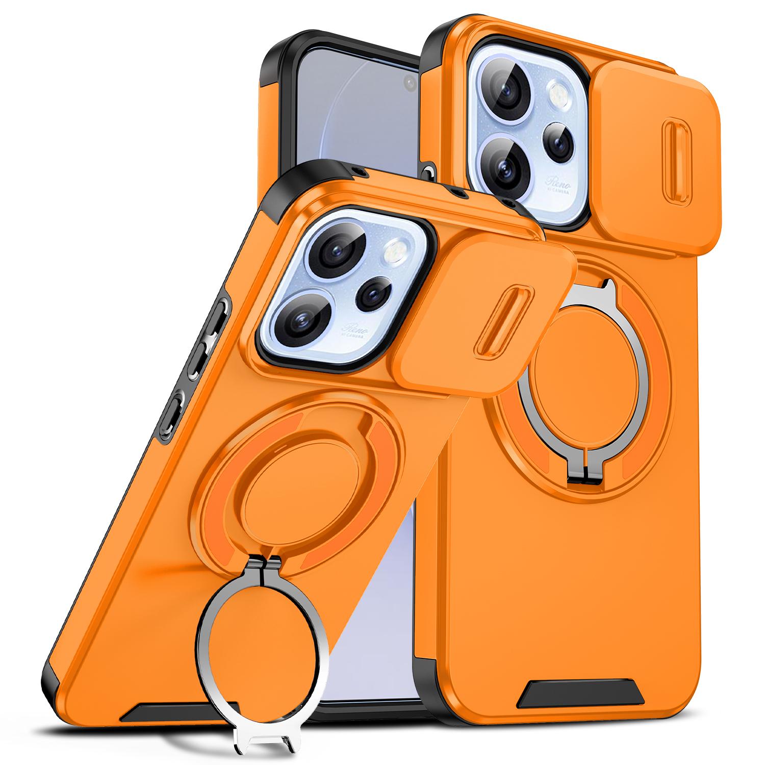 

For Oppo Reno15 F Case OPPO Reno15 FS Cover Reno 15F FS Magnetic Ring Armor Slide Camera Lens Case Magsafe Wireless Charge Cover OPPO Reno15 F