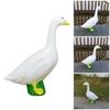 Decorative White Geese Statue Nontoxic Resins Outdoor Art Ornaments for Year Round Garden Yard Patios Display