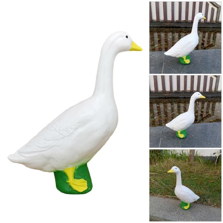 Decorative White Geese Statue Nontoxic Resins Outdoor Art Ornaments for Year Round Garden Yard Patios Display
