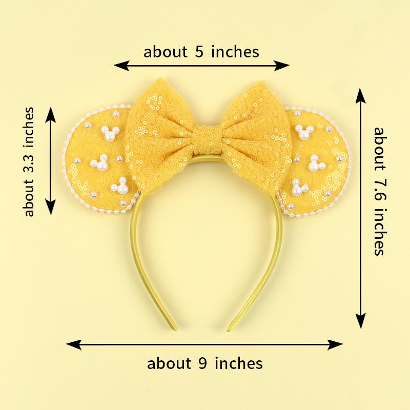 Ny Trendig Musöron Hårband Mickey 3.3" Sammet För Flickor Mjuk Rosett Hårband Halloween Festival Fest Resa DIY Håraccessoarer