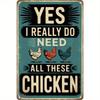 \Vintage Teal Chicken Farmhouse Tin Sign, Distressed Retro Wall Art for Kitchen\