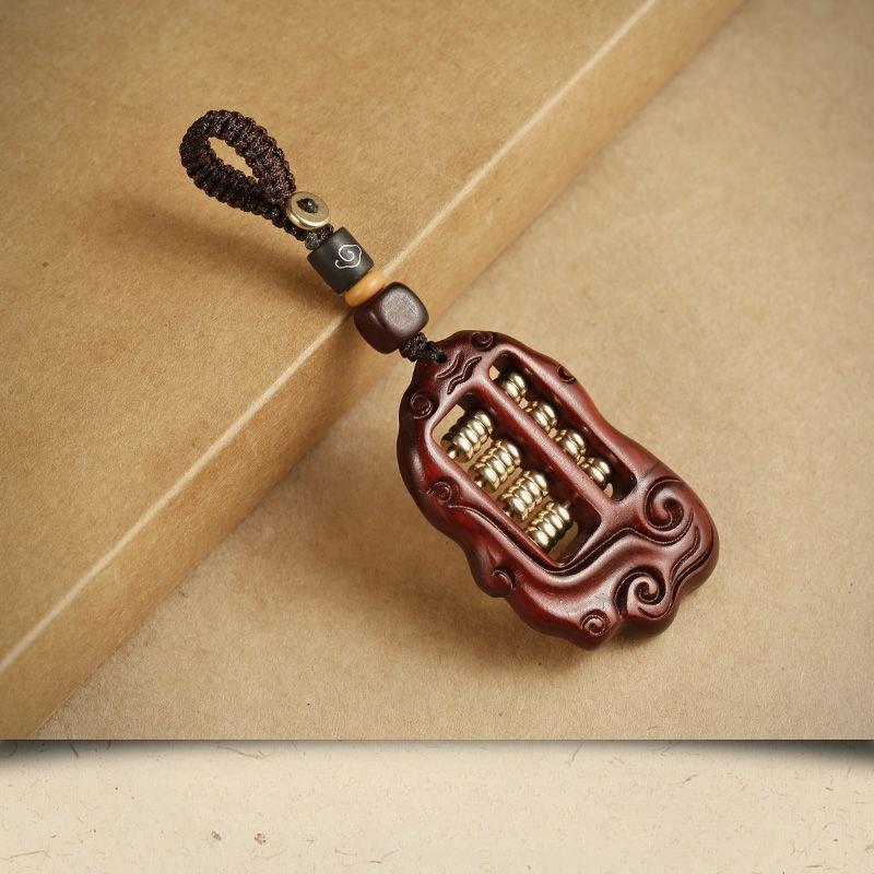 

Handmade Rosewood Abacus Charm Lucky Wealth Amulet Feng Shui Keychain for Men Accountant Jewelry Personalized Math Gift Item