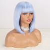 MISS WIG Ženy Krátká rovná Bobová paruka s ofinou Syntetické vlákno Přírodní Rovná Bobová Cosplay Paruka na denní nošení Paruka po ramena