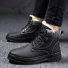 Snow Boots Men's Winter Warm Velvet Northeast Thickened Martin Boots Trendy Versatile High-top British Style Tooling Boots Cotton Shoes