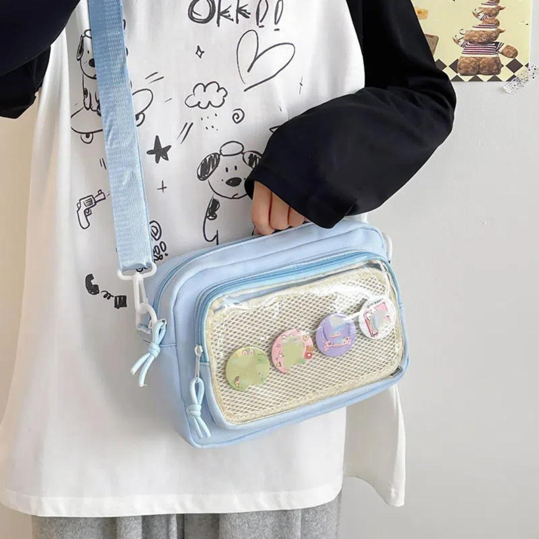 Schoolbag Women's Campus Girls' Versatile Basic Harajuku Cute Ita Bag Casual Simple Single-Shoulder Crossbody Bag Y2k Dolls Bag