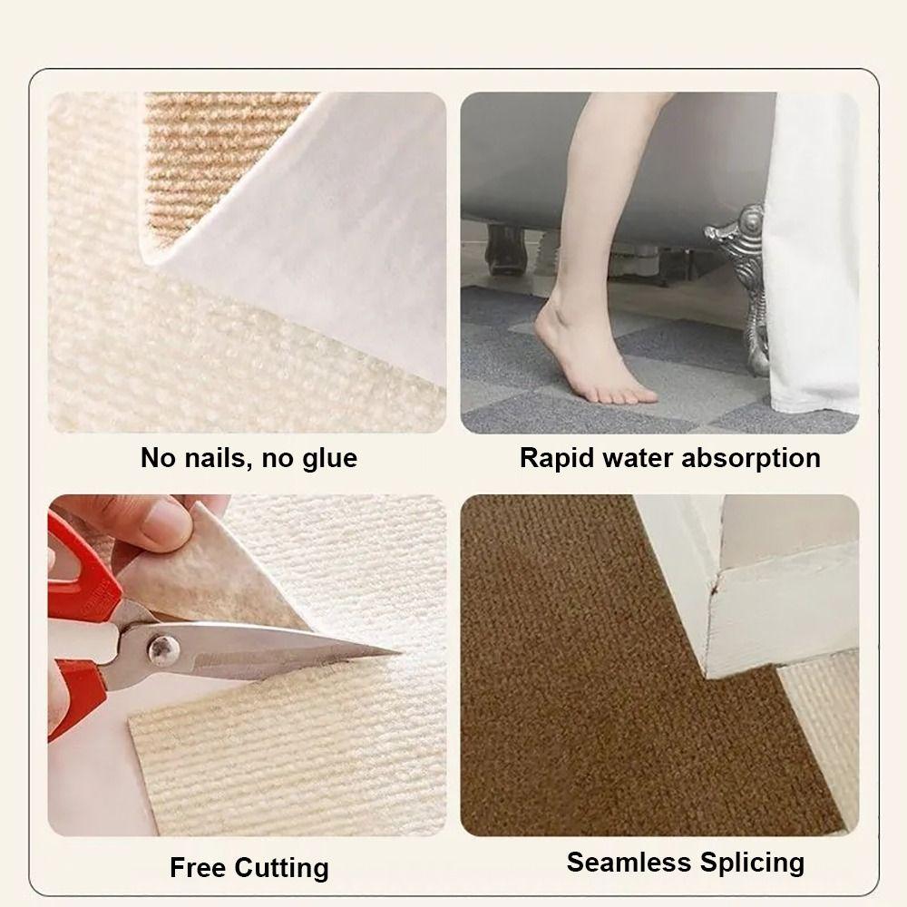 Self-adhesive Floor Mat Anti-slip DIY Home Furnishing High Quality Patchwork Capet  Office