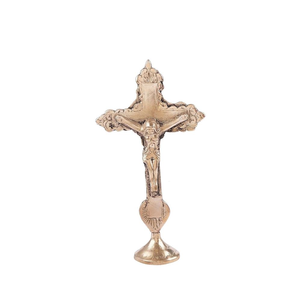 Jesus Christ Statue God Idol, Religious Statue, Brass Golden Color - 19 Cm