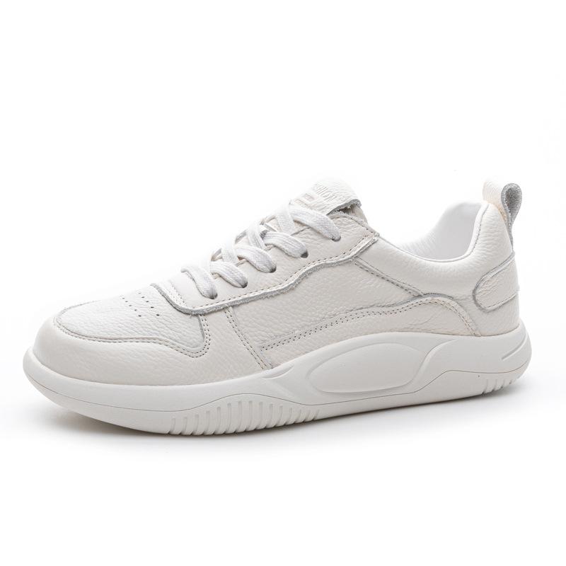 Fashion GKTINOO Shoes Women Spring 2025 New White Thick-Soled Ladies Sneakers Genuine Leather Casual Trend Girl Shoes Students Loafers