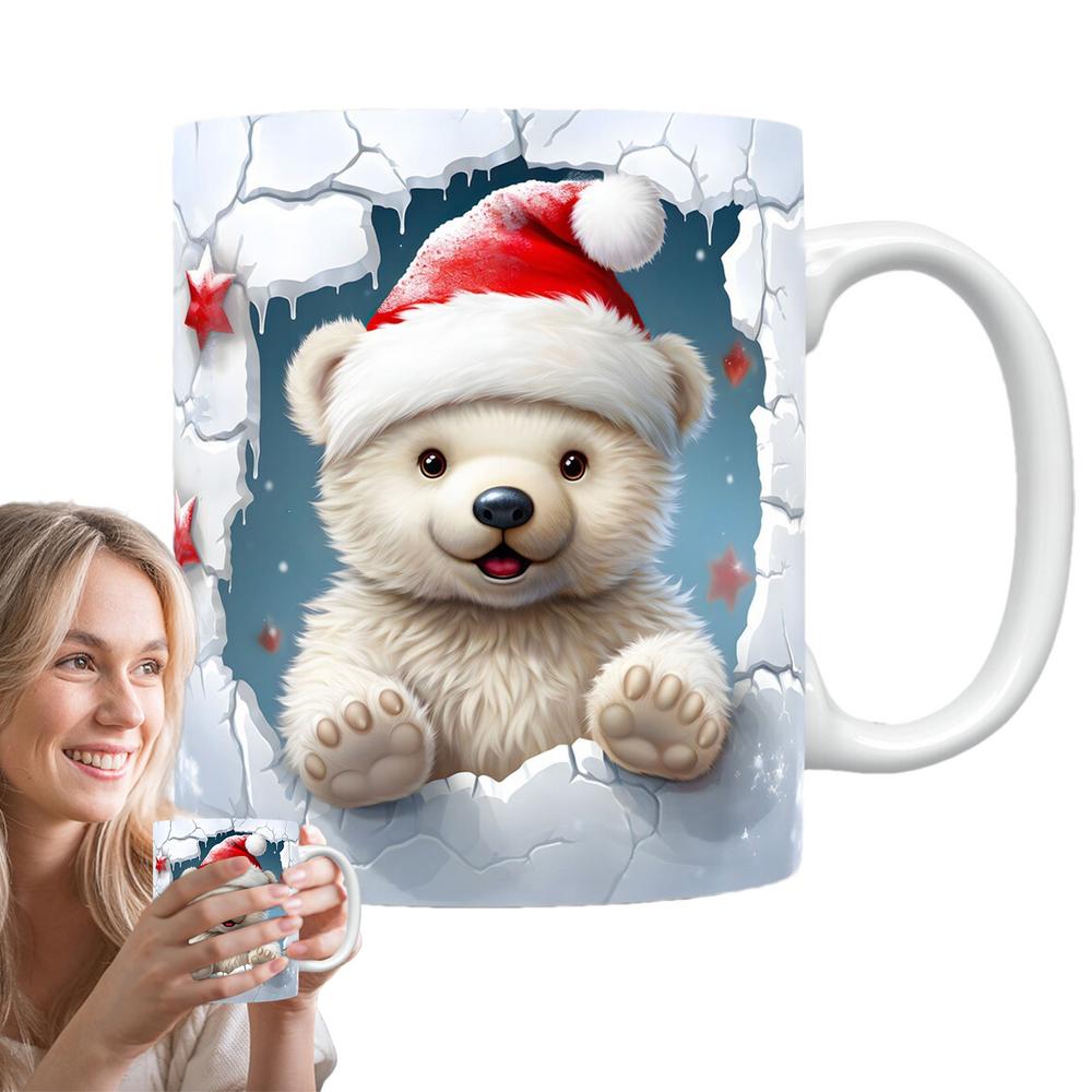 Vánoční hrnek Vánoční téma Šálek na čaj Slavnostní stolní nádobí Sklenice Vtipný keramický hrnek s uchem pro domov podnikání