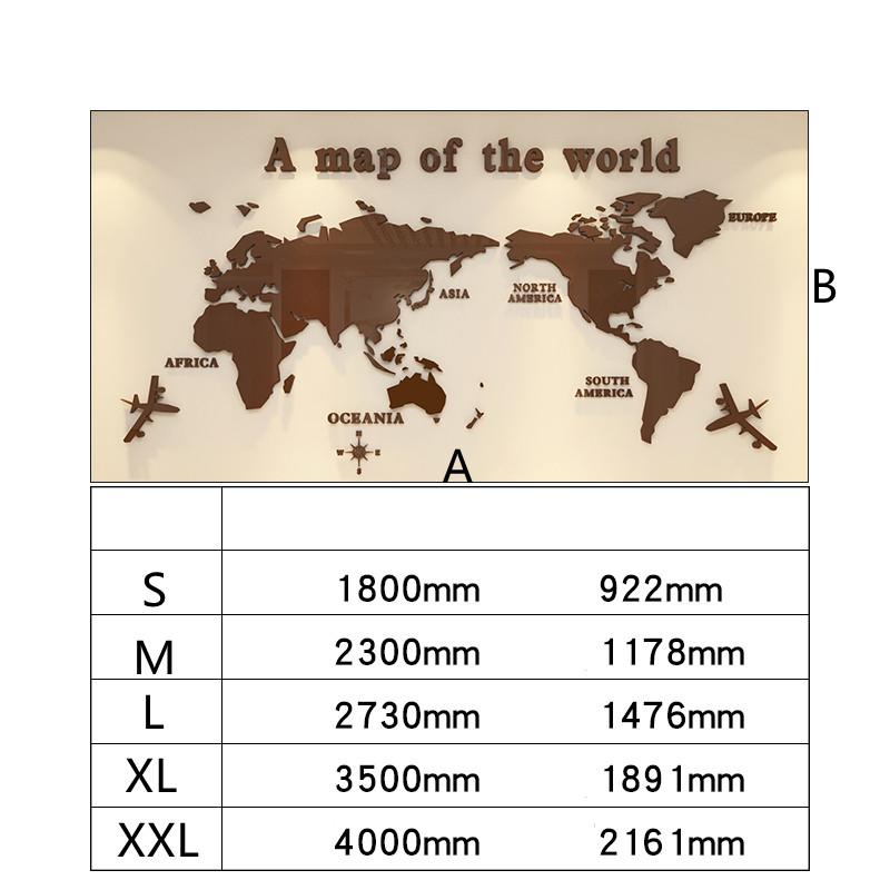 Simple Style Wall Stickers English Version World Map 3D Wall Sticker Office English Room Studyroom  Background Wall Sticker