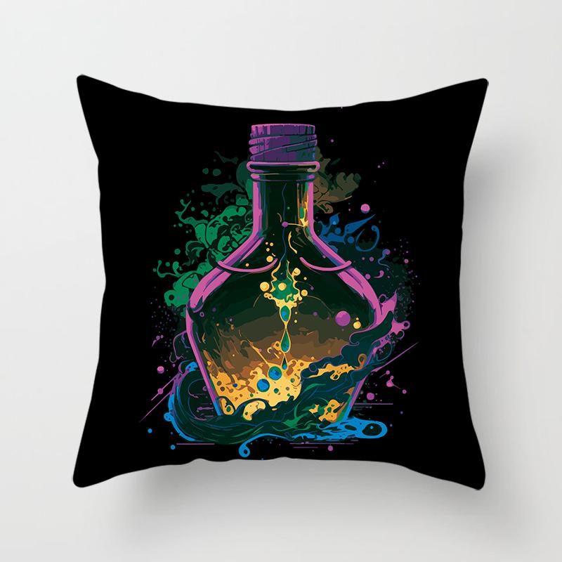 Fashion magic bottle pillowcase decoration printing square  car sofa fashion cushion cover 45*45cm home improvement