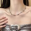 Cold Wind High-end Bamboo Chain Light Luxury Collarbone Chain French Simple Personalized Temperament Bare Chain Necklace