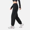 Li-Ning Loose Mid Waist Warm Fleece Lined Drawstring Knitted Sports Pants Women bottoms Black AYKU542-1