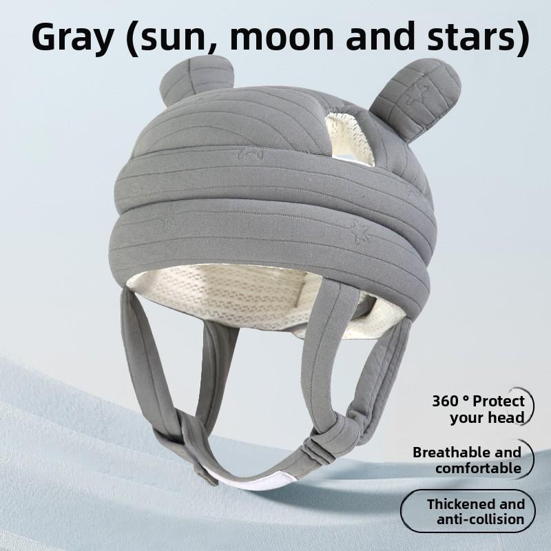 Baby Walking 360 Head Protection and Anti Fall Hat Children s Anti-collision Breathable Baby First Walking Head Protection Pad серый