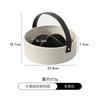 Luxurious Leather Handheld Storage Box, Vintage Mezzanine Partition Cosmetics Jewelry Storage Basket, Desktop Organizer Box