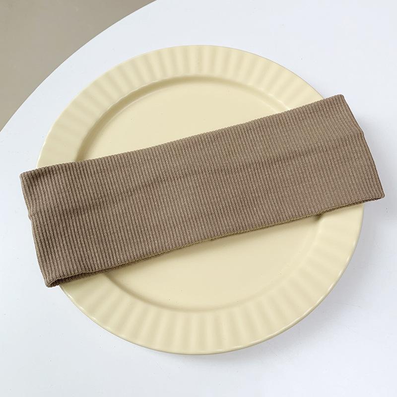 Solid Color Korean Wide Headband Stretchy Knit Hair Sweatband for Women Makeup Gym Yoga Running Fashion Accessory