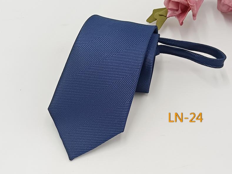Men's Professional Striped Jacquard Zipper Tie, 7cm