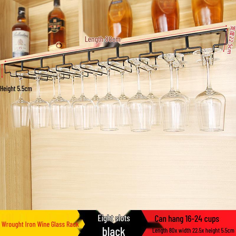 Red Wine Glass Hanging Rack for Stemware Display and Storage