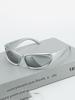 1pc Cyber futuristic silver Y2K Millennium personality fashion glasses MEN'S GLASSES WOMEN'S GLASSES