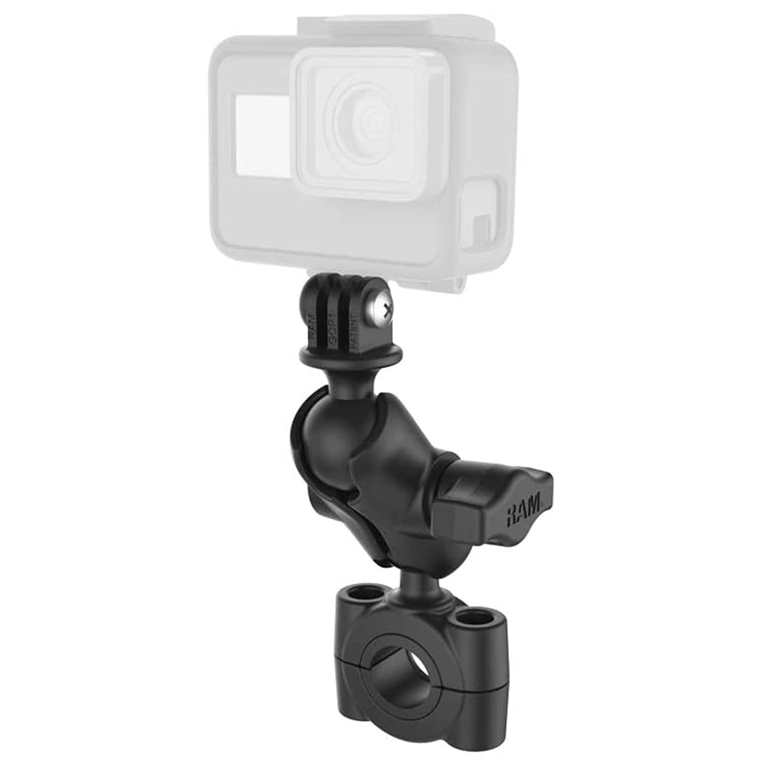

RAM MOUNTS GoPro Camera Mount Set Handlebar Mount Arm GoPro Adapter Compatible diameter [Set] (M) (S) [1 inch] 19-25.4mm RAM-B-408-75-1-A-GOP1U чорний