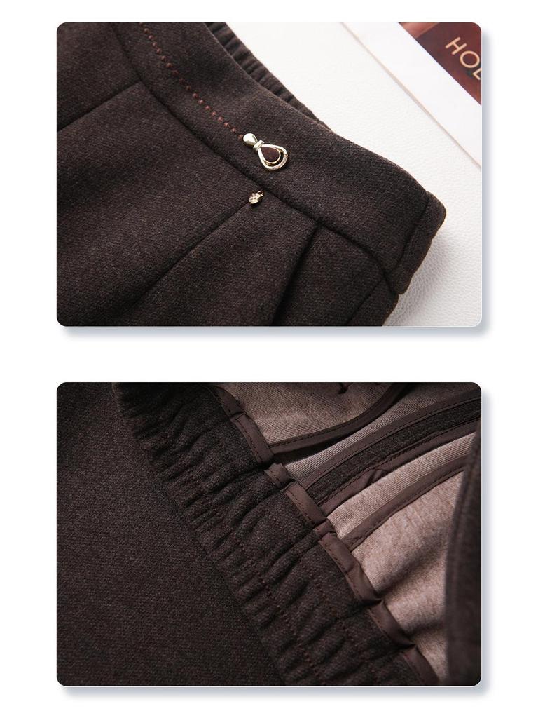 Women’s Khaki Wool Harem Pants 2024: New Cropped Carrot Style for Autumn/Winter