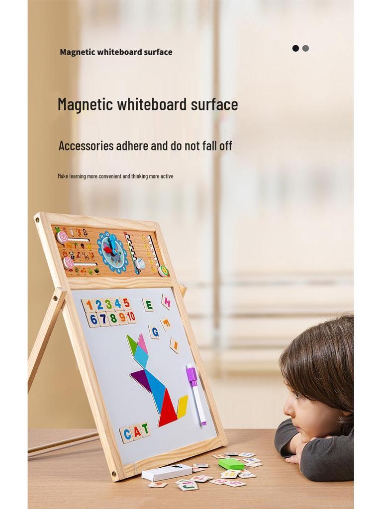 Kids' Magnet Double-Sided Erasable Drawing & Writing Board with Stand