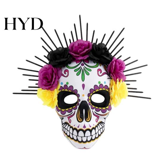Halloween Skull Mask Mardi Gras Mask, Venetian Party Sugar Face Masquerade Masks for Cosplay фиолетовый