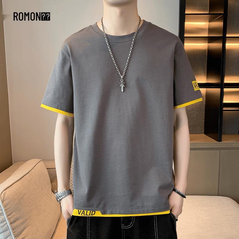 ROMON Men s Cotton Crew Neck Basic T-Shirt 3XL
