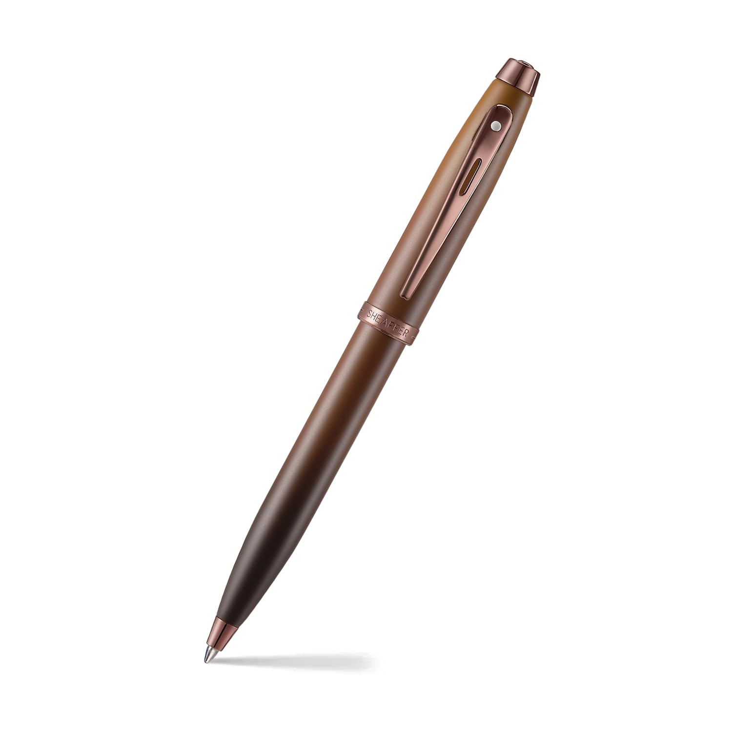 

Sheaffer 100 9374 Coffee Edition Matte Brown Ballpoint Pen with Regal Brown PVD Appointment and White Dot of Excellence