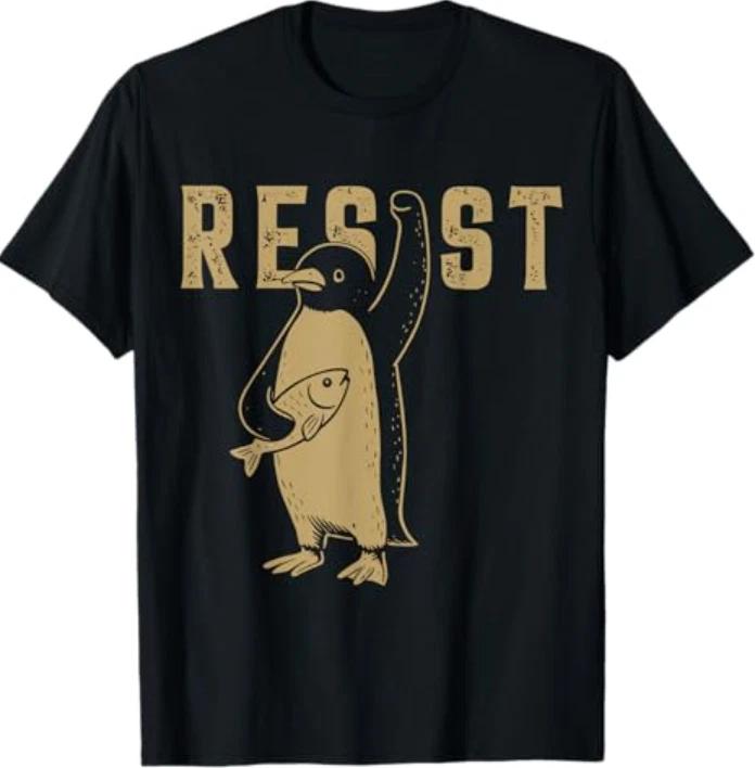 Resist Penguins Activism Graphic We Stand With Penguins T-Shirt S