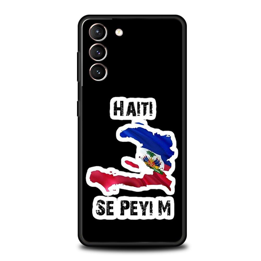 shipping Haiti Flag Soft Phone Case For Samsung Galaxy S25 Edge S24 Plus S23 FE S22 S21 S20 Ultra 5G S10 Black Protect Cover